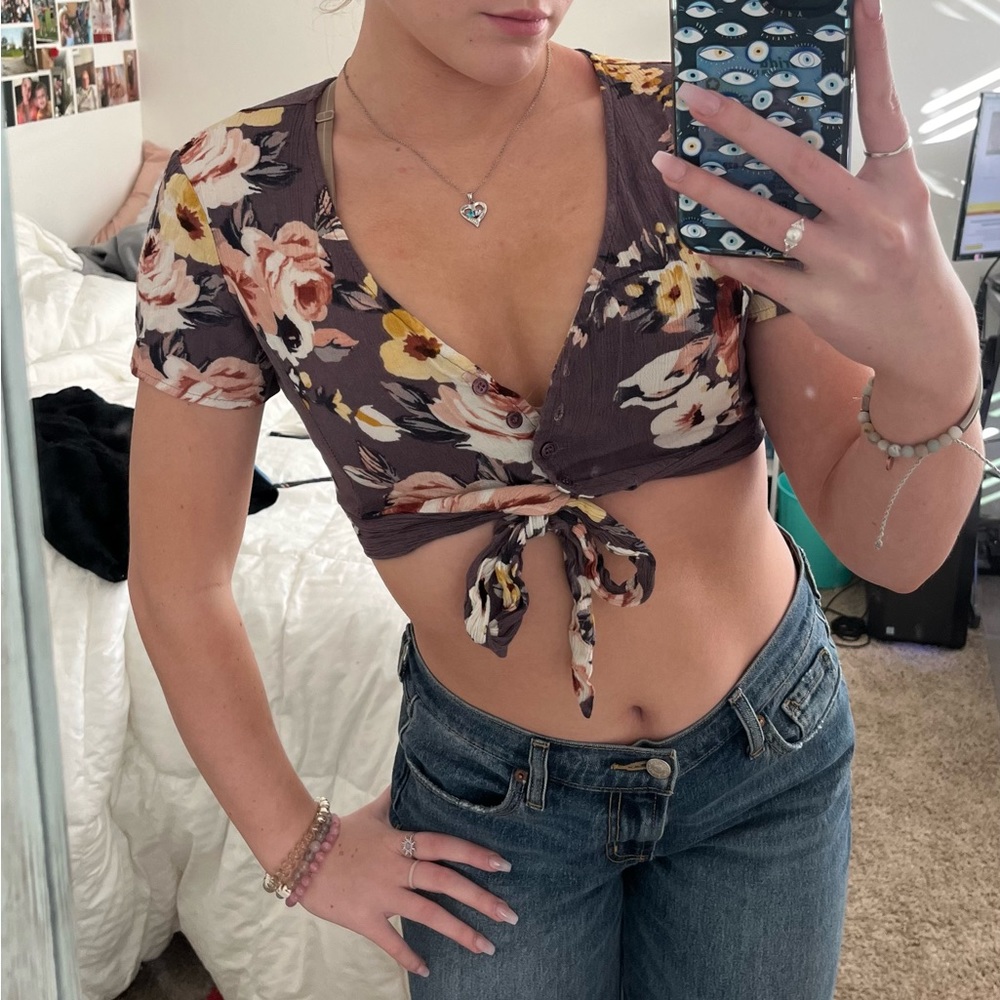 floral tie-up top